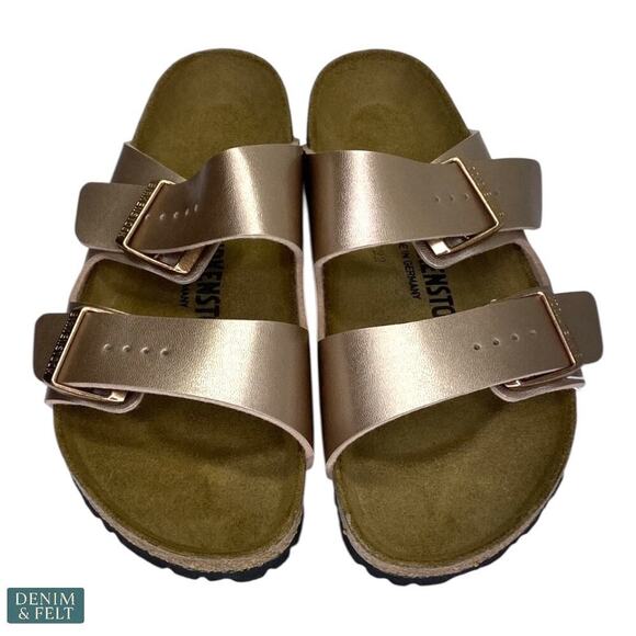 Birkenstock Arizona Birko-Flor Metallic Copper Sandals Women’s 6 Men’s 4 EU 37 - Picture 9 of 16